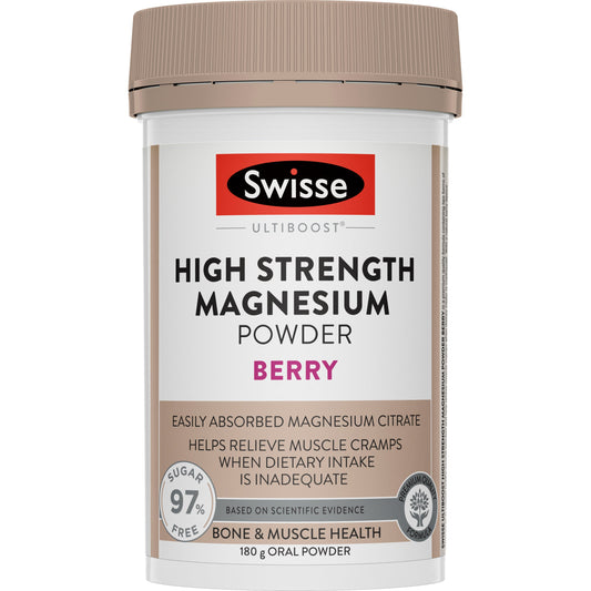 Swisse Ultiboost High Strength Magnesium Powder Berry 180G - Cutprice Online