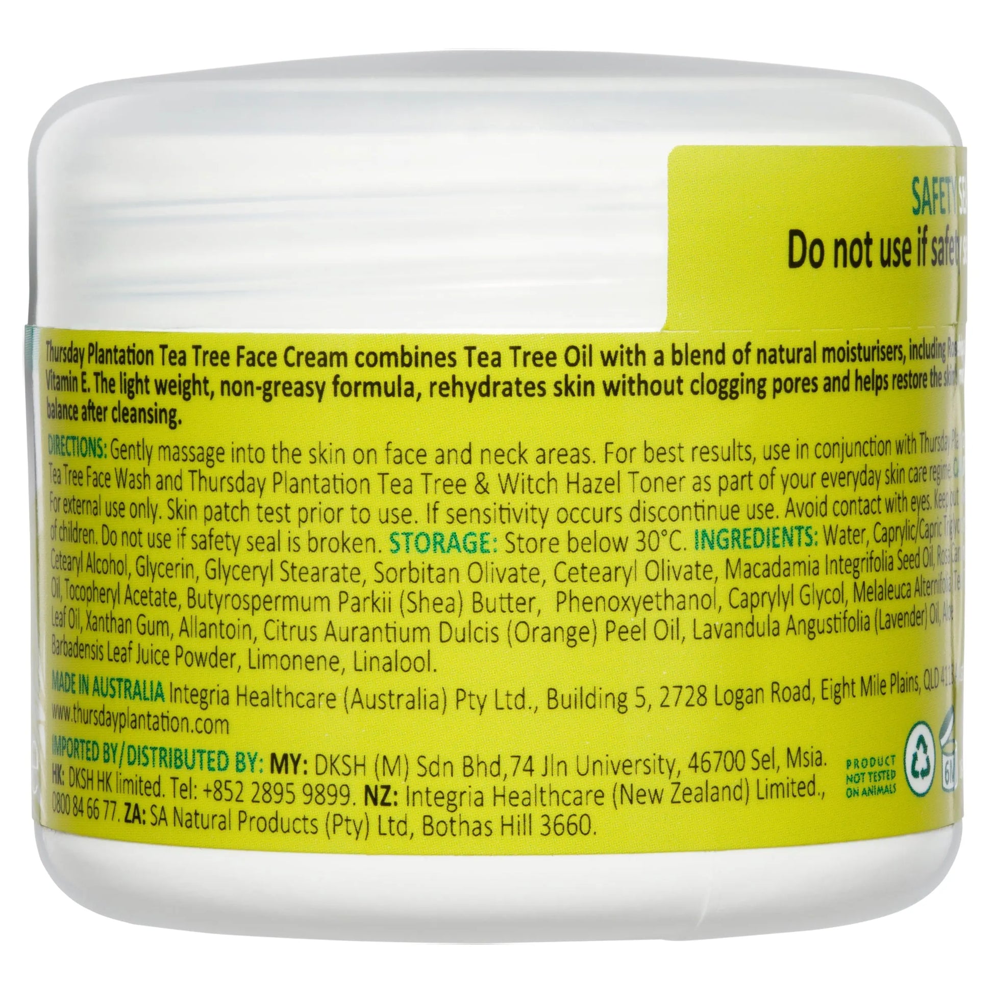Thursday Plantation Tea Tree Face Cream 65g THURSDAY PLANTATION