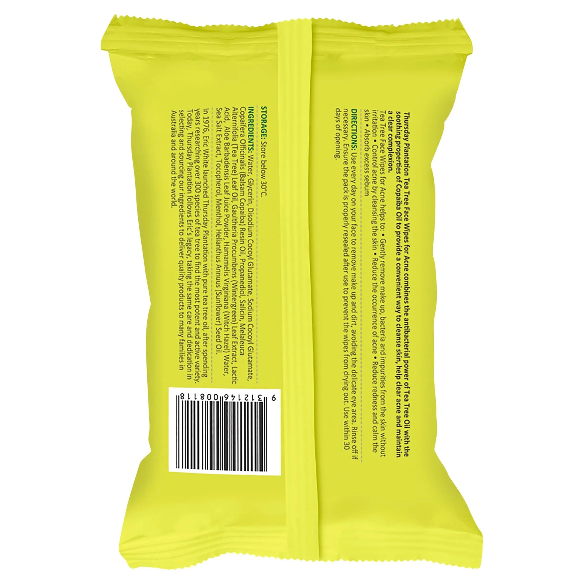 Thursday Plantation Tea Tree Acne Face 25 Wipes THURSDAY PLANTATION