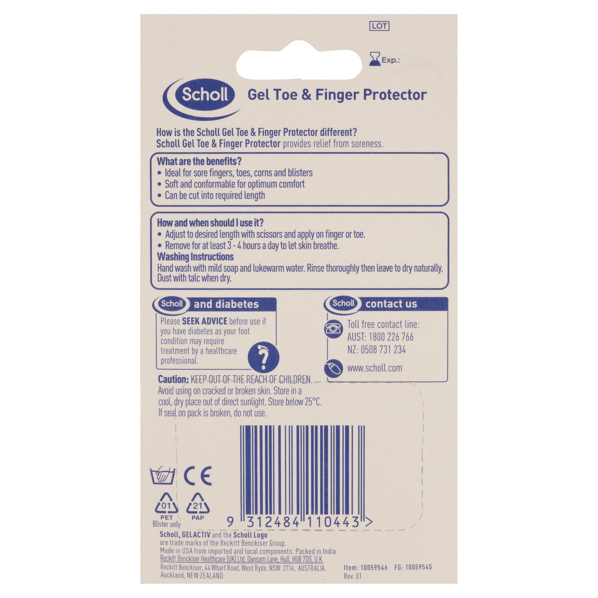 Scholl Gel Toe & Finger Protector Pain Relief - Cutprice Online
