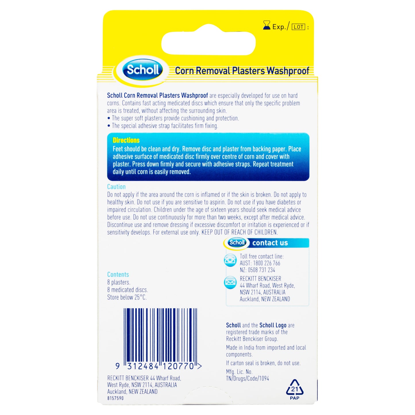 Scholl Corn Removal Plaster Water Proof - Cutprice Online