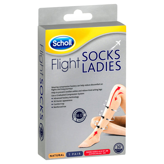 Scholl Flight Socks Natural Ladies 6-8 - Cutprice Online