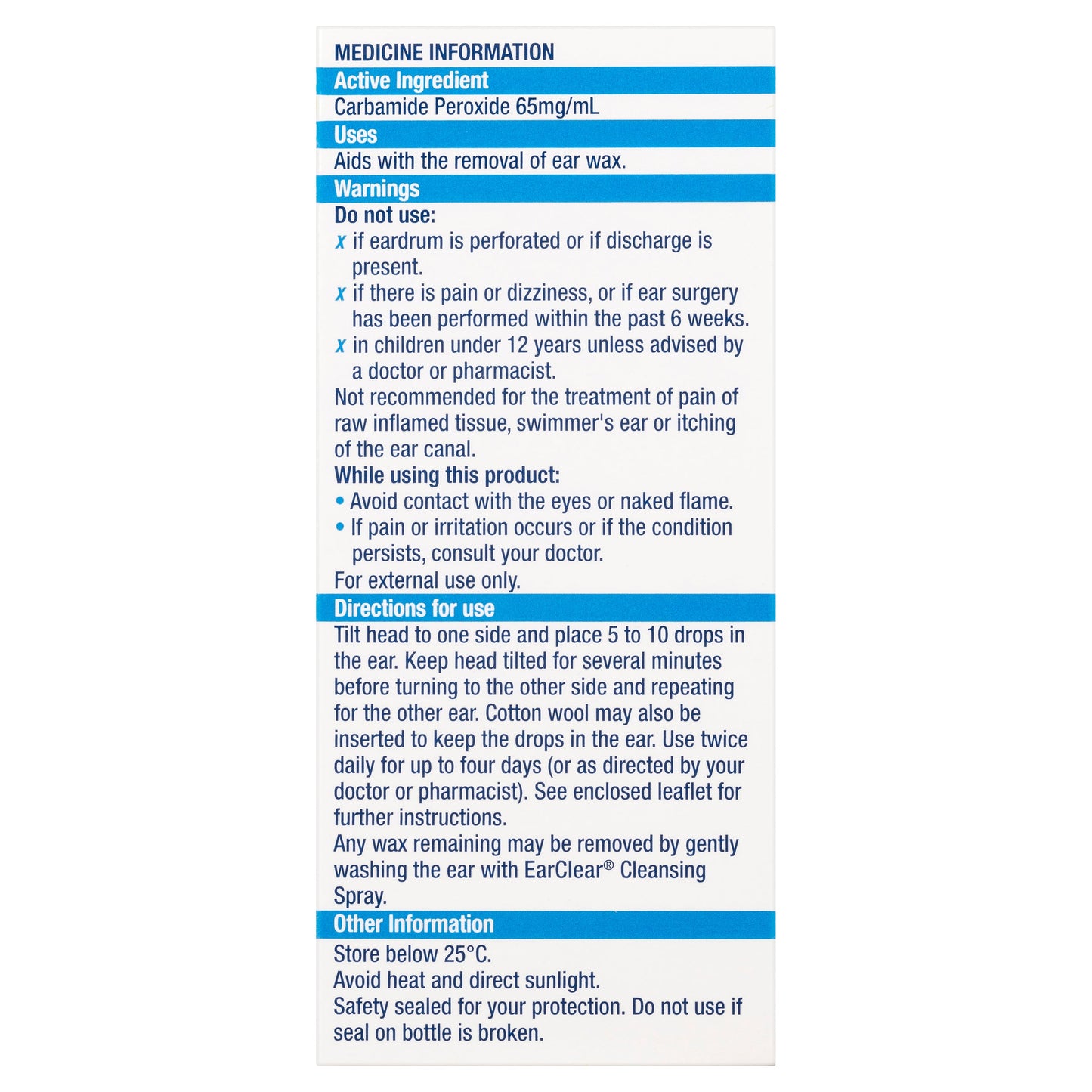 Ear Clear Ear Wax Remover 12ml - Cutprice Online
