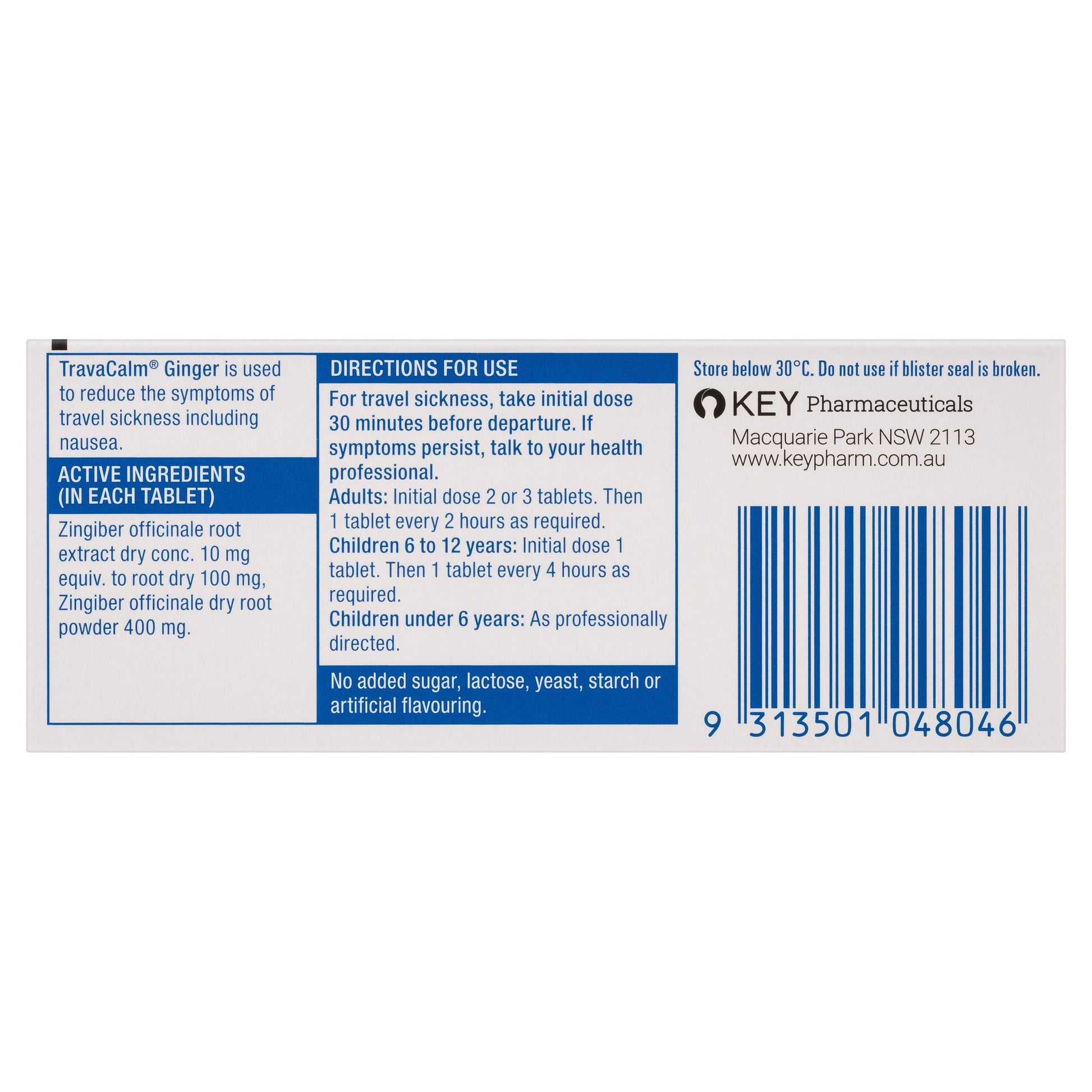 Travacalm Natural Ginger Tablets 10 - Cutprice Online