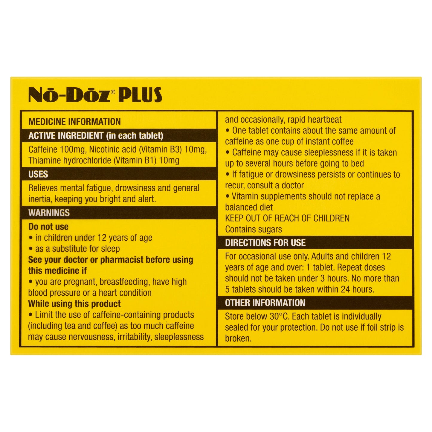 No Doz Plus 24 Tablets - Cutprice Online