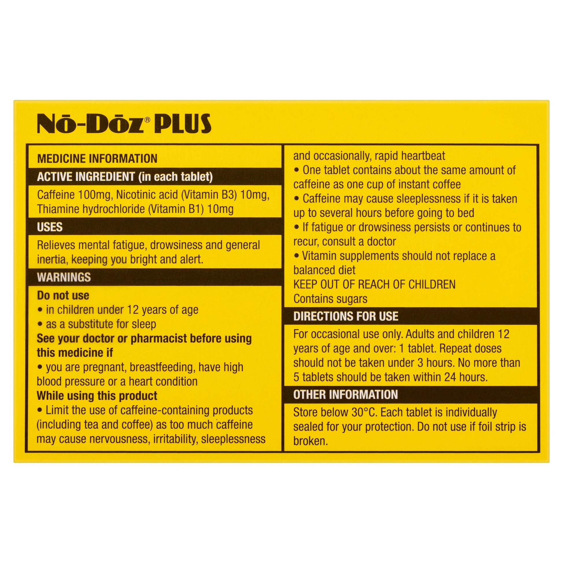 No Doz Plus 24 Tablets - Cutprice Online