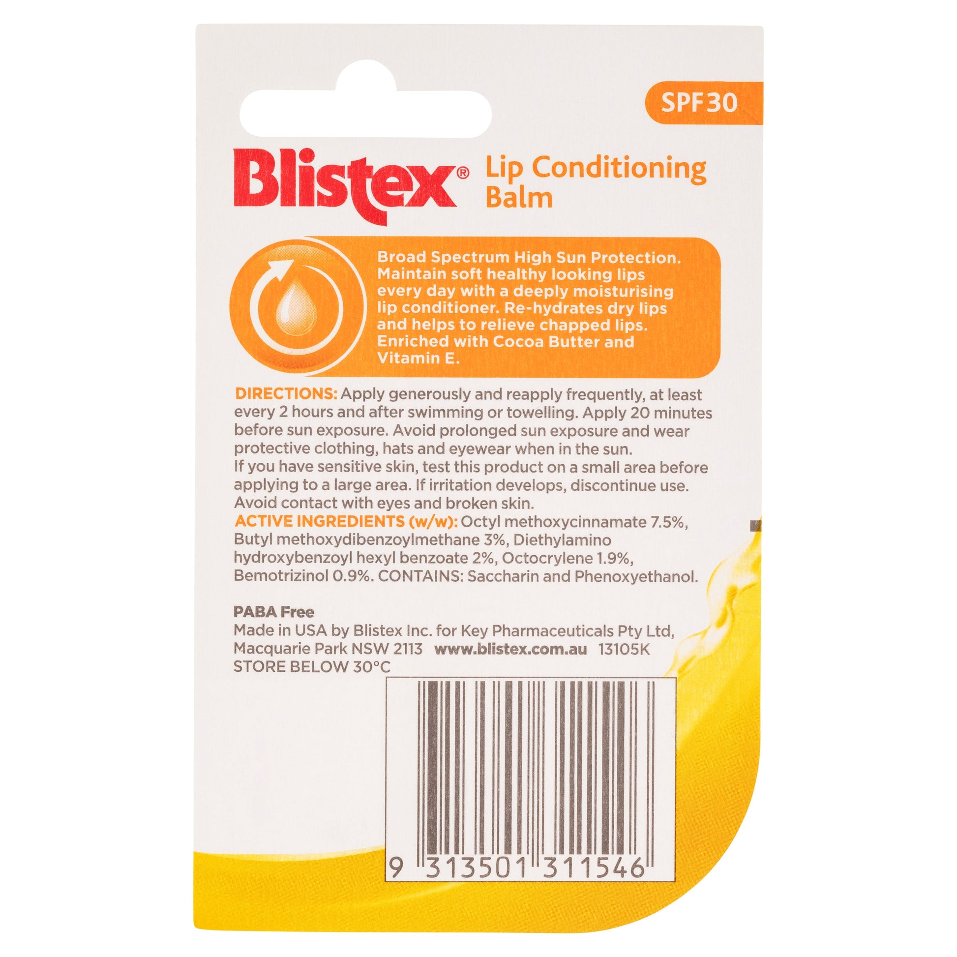 Blistex Lip Conditioning Balm SPF30 4.25g - Cutprice Online
