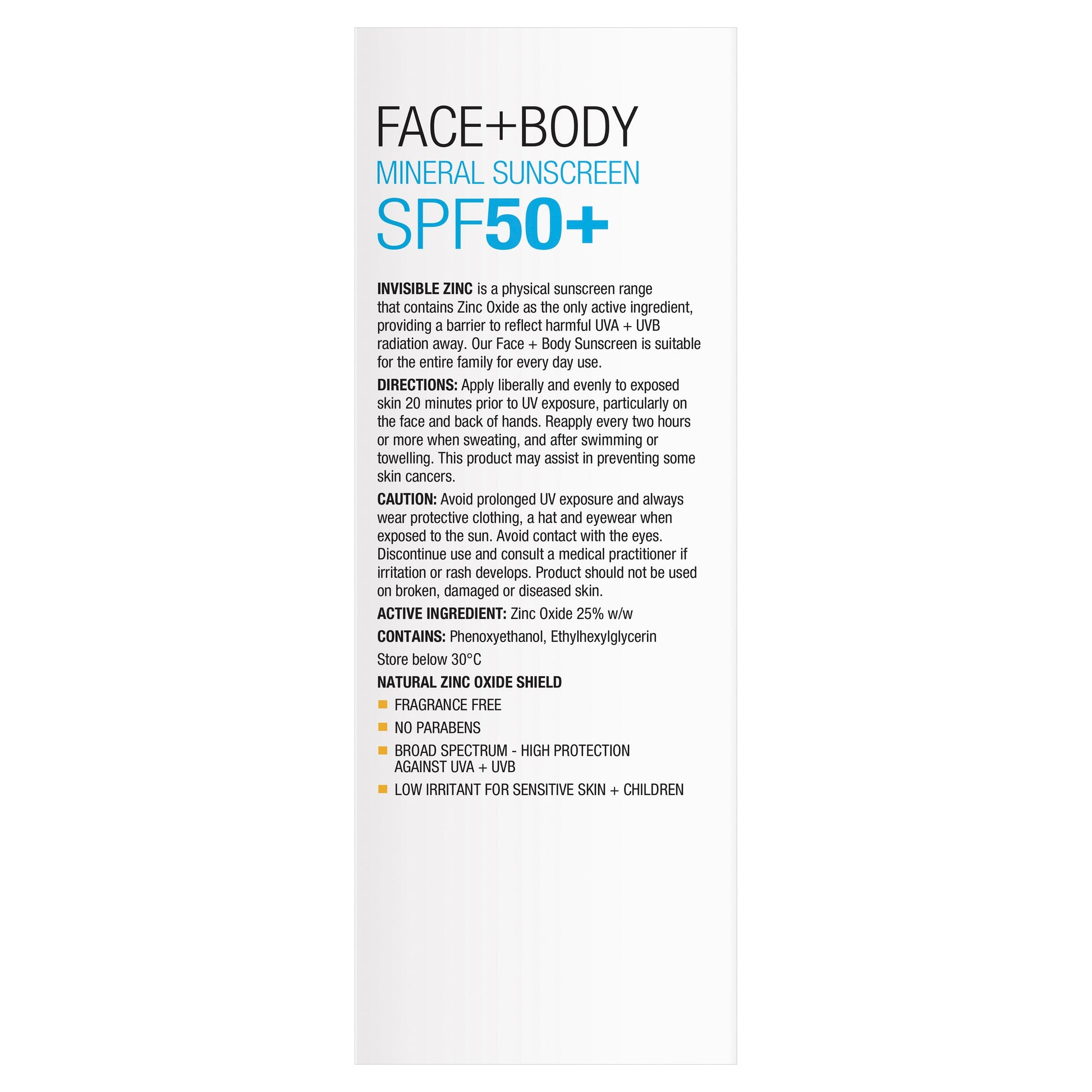 Invisible Zinc Face & Body SPF 50+ 150g - Cutprice Online