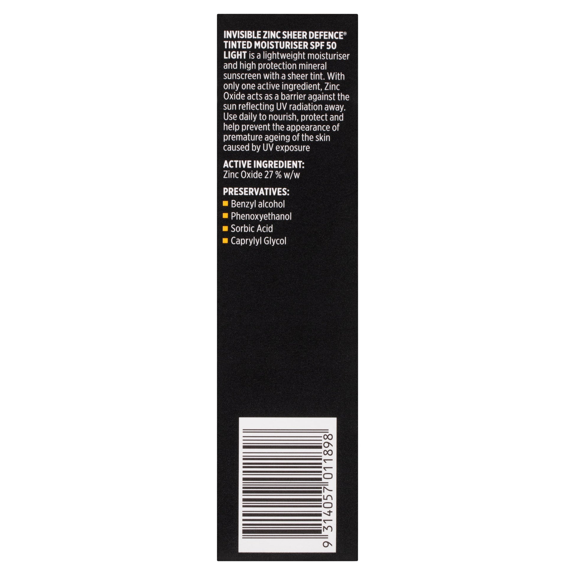 Invisible Zinc SPF 50+ Sheer Defence Tinted Moisturiser Light 50g - Cutprice Online