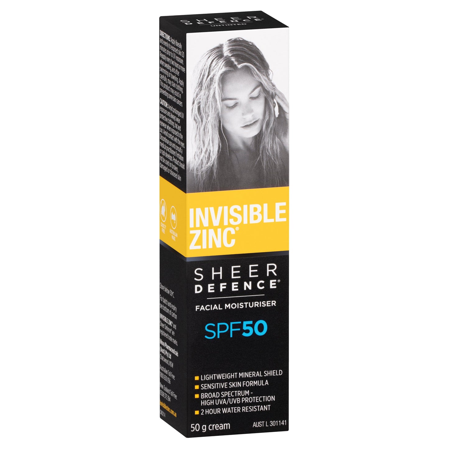 invisible Zinc SPF 50+ Sheer Defence Facial Moisturiser 50g - Cutprice Online