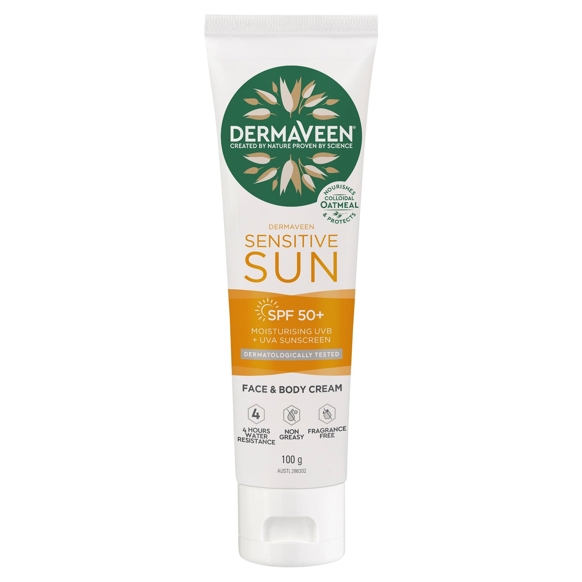 Dermaveen SPF 50+ Daily Nourish Sun Sensitive With Body Moisturiser 100g - Cutprice Online