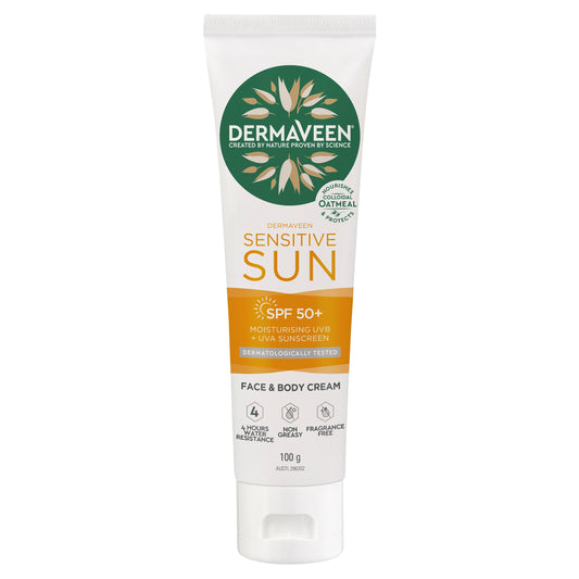 Dermaveen SPF 50+ Daily Nourish Sun Sensitive With Body Moisturiser 100g - Cutprice Online
