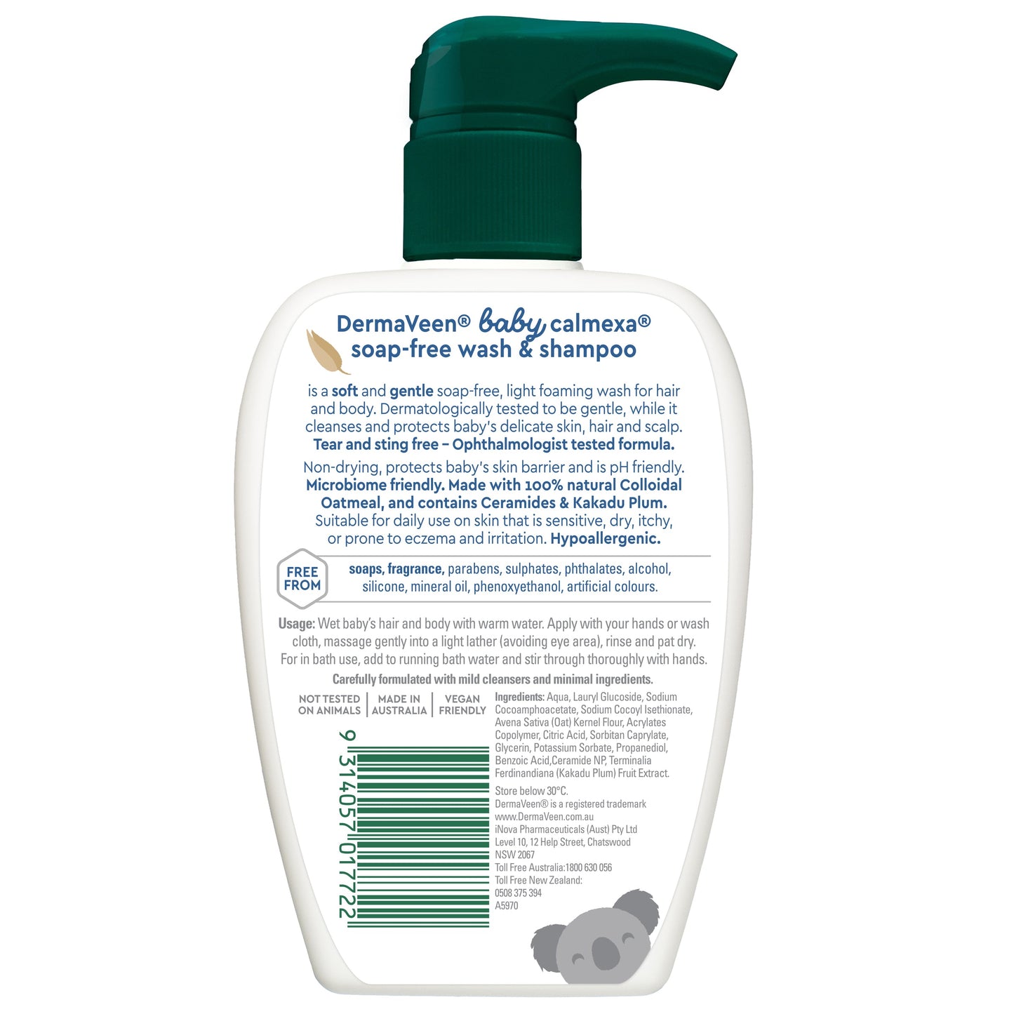 DermaVeen Extra Gentle Baby Soap Free Wash  SHAMPOO 250ML - Cutprice Online
