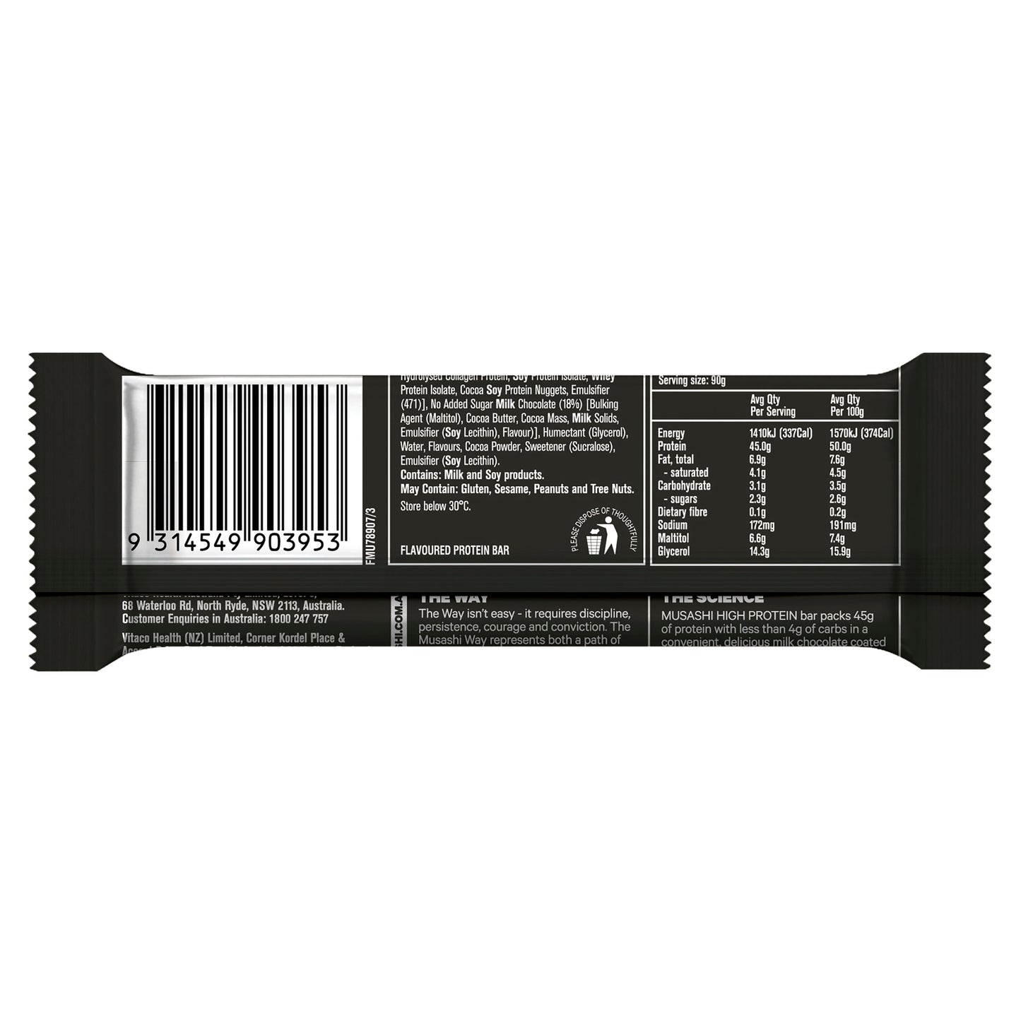 Musashi High Protein Bar Chocolate Brownie 90g 12PACK - Cutprice Online