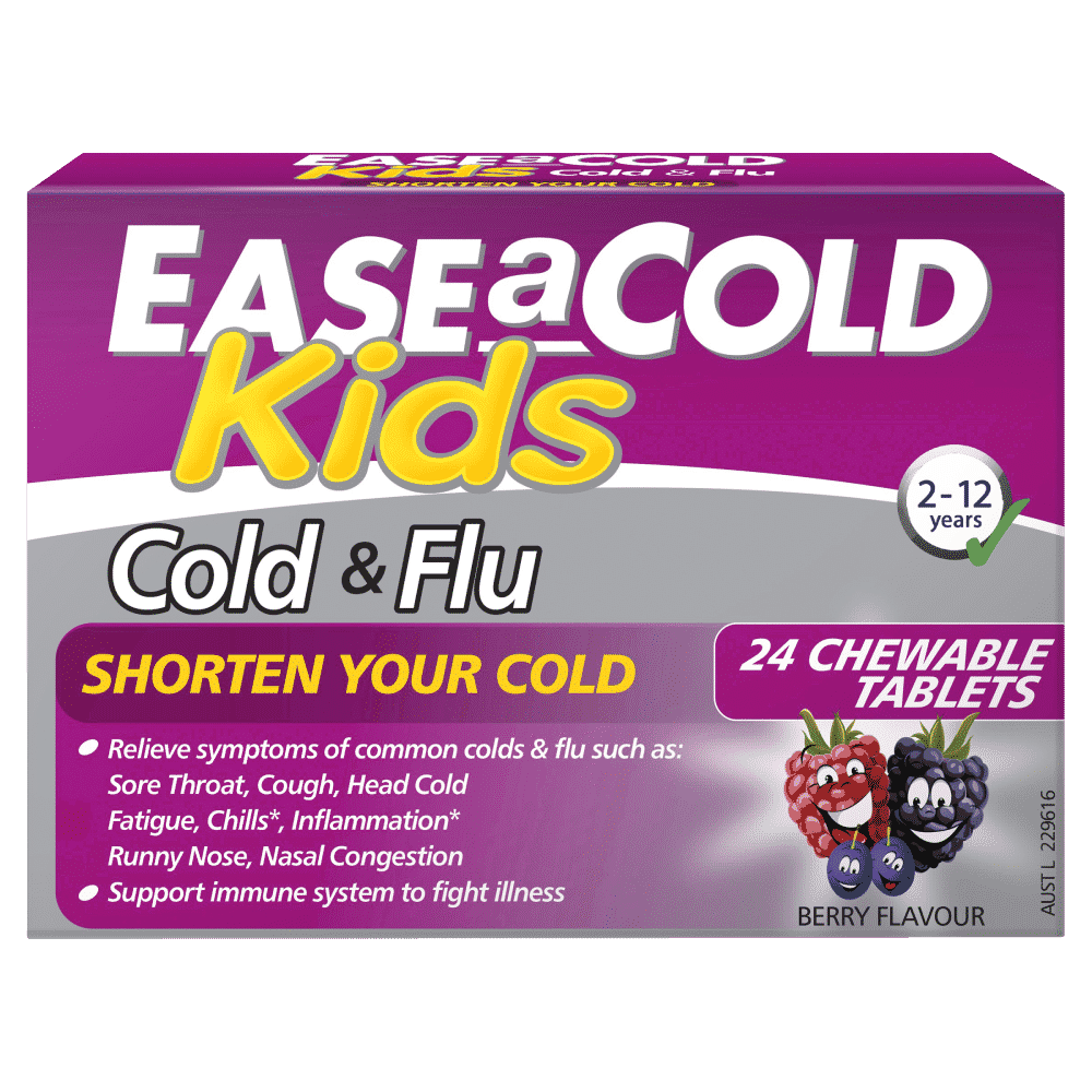 Ease A Cold Kids Berry Flavour Cold & Flu Chewables 24 Tablet - Cutprice Online