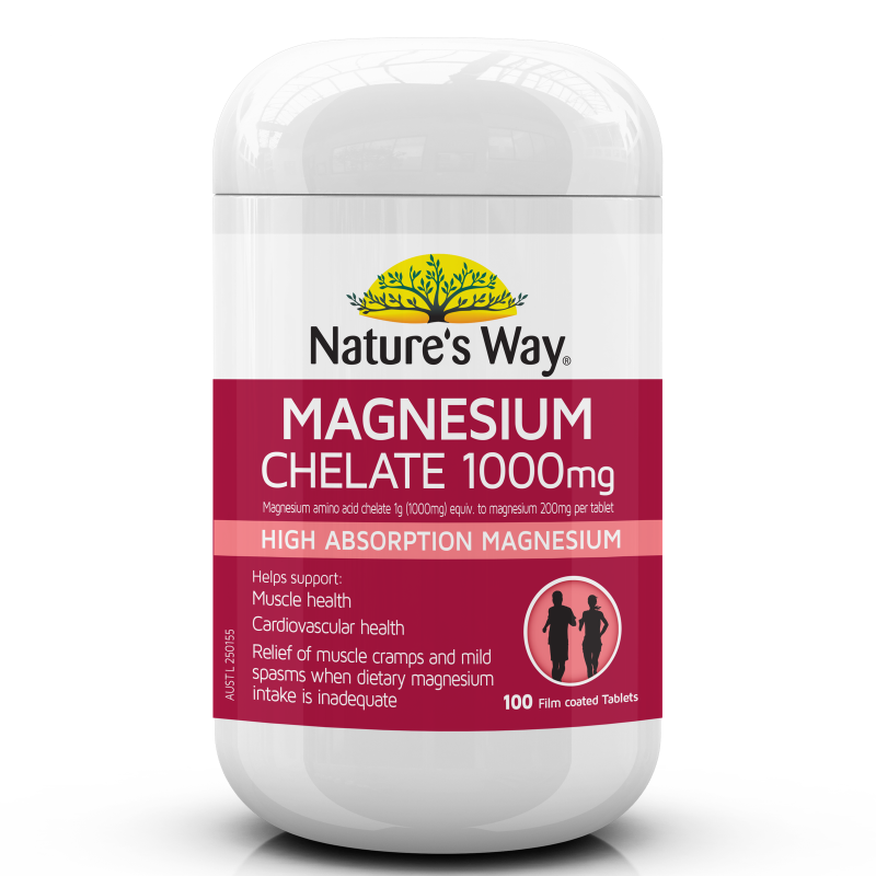 Nature's Way Magnesium Chelate 1000mg 100 Tablets - Cutprice Online