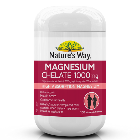Nature's Way Magnesium Chelate 1000mg 100 Tablets - Cutprice Online