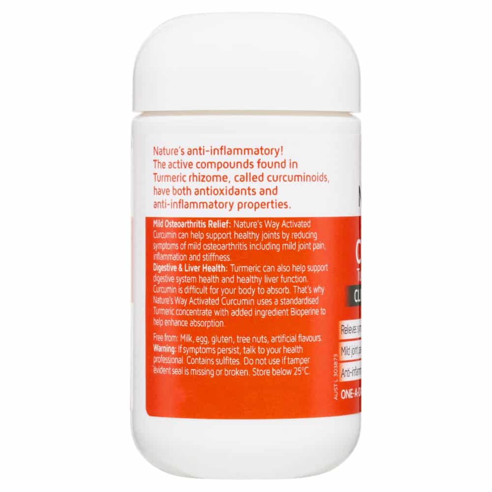 Nature’s Way Activated Curcumin Turmeric Concentrate 30 Tablets - Cutprice Online