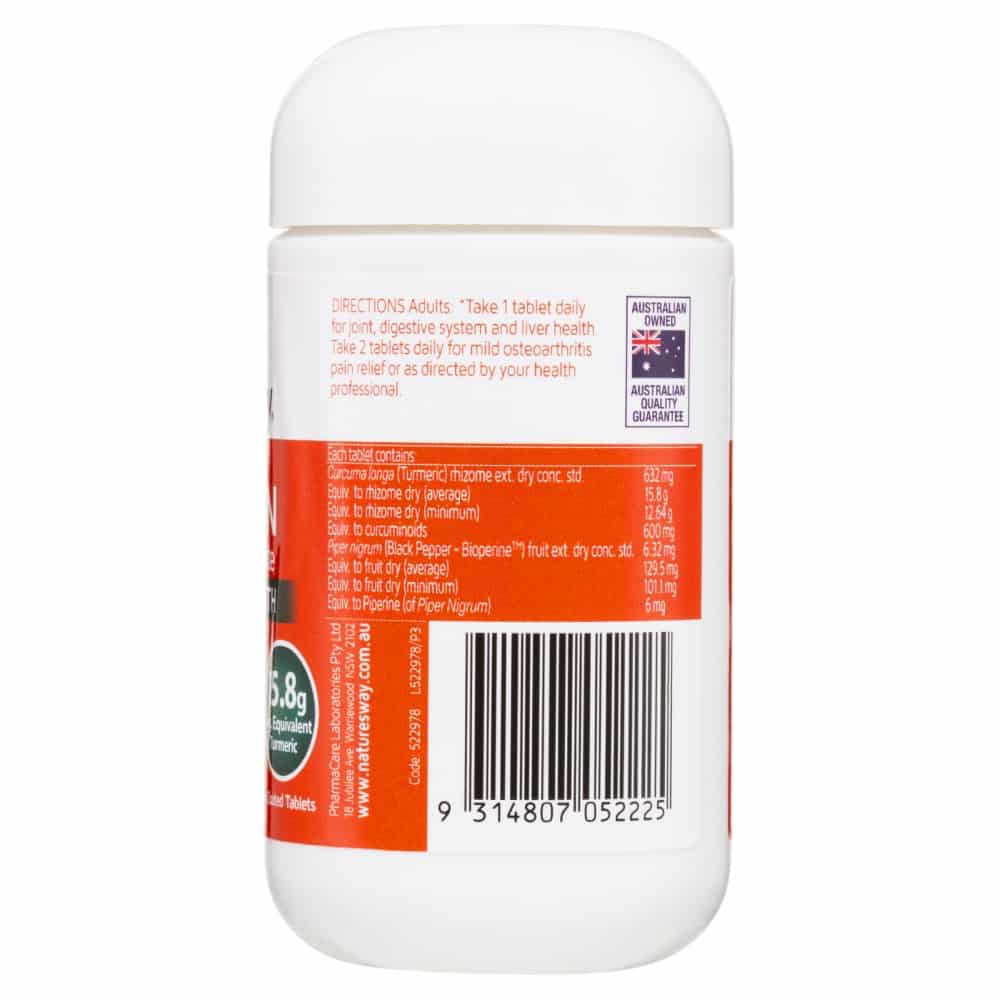 Nature’s Way Activated Curcumin Turmeric Concentrate 30 Tablets - Cutprice Online
