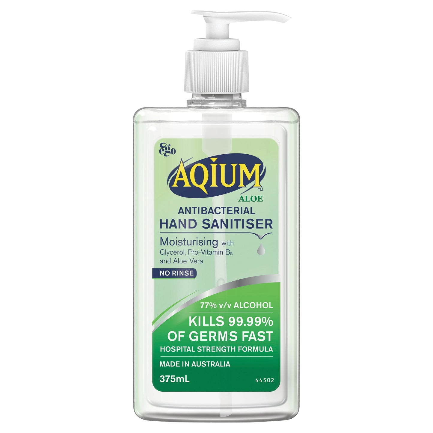 EGO Aqium with Aloe Antibacterial Hand Sanitiser 375mL - Cutprice Online