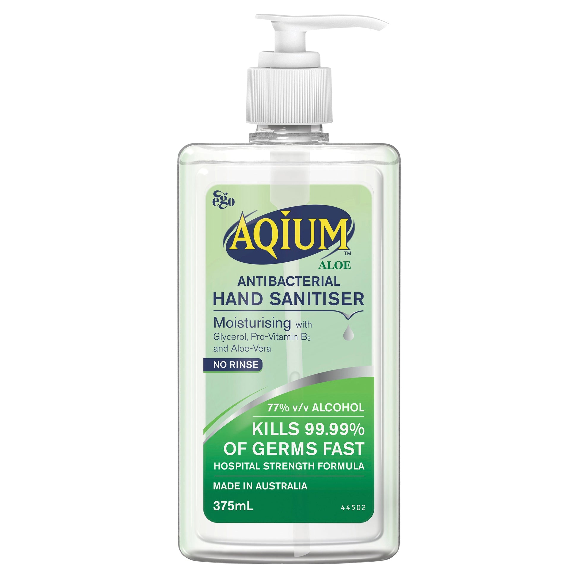 EGO Aqium with Aloe Antibacterial Hand Sanitiser 375mL - Cutprice Online
