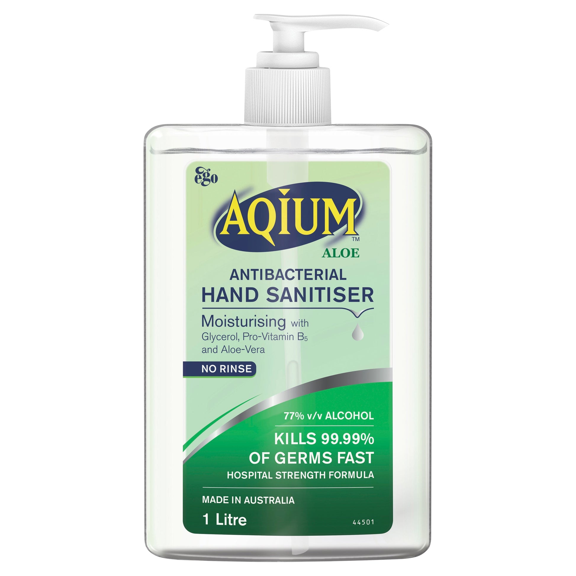 Ego Aqium Antibacterial Hand Sanitiser with Aloe 1L - Cutprice Online