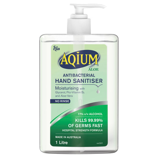 Ego Aqium Antibacterial Hand Sanitiser with Aloe 1L - Cutprice Online