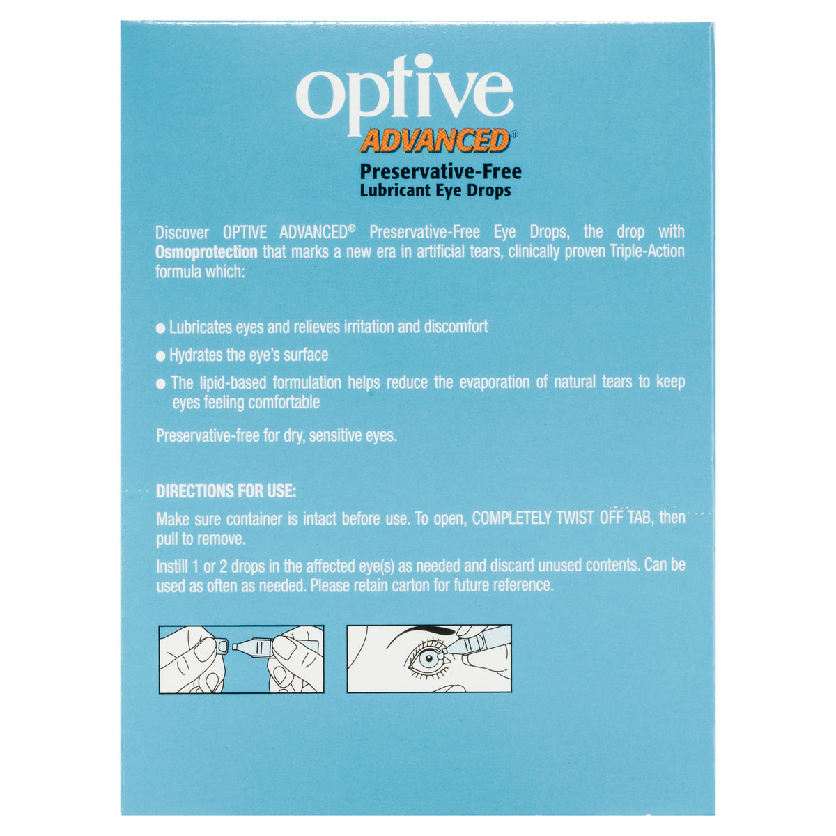 Optive Advanced Lubricant Eye Drops 0.4ml X 30 Vials - Cutprice Online