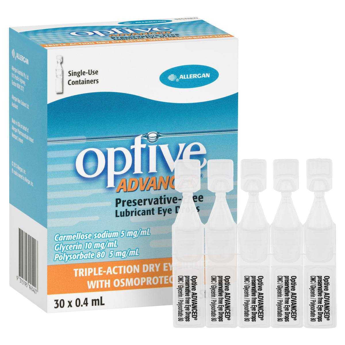 Optive Advanced Lubricant Eye Drops 0.4ml X 30 Vials - Cutprice Online