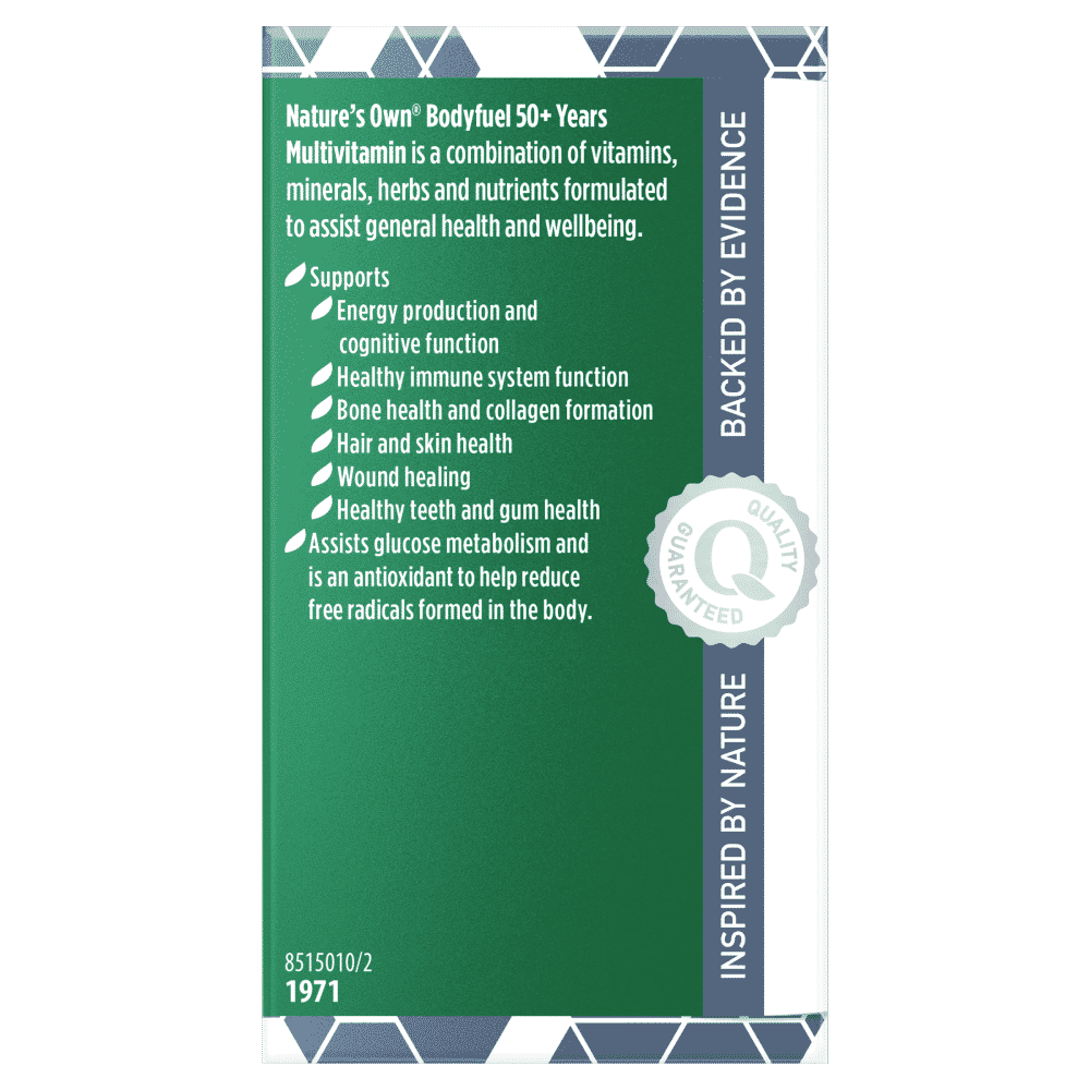 Nature's Own Bodyfuel 50+ Multivitamin 60 Tablets - Cutprice Online