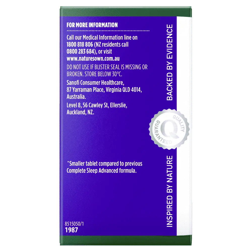 Nature's Own Complete Sleep Advanced for Stress Relief 60 Tablets - Cutprice Online