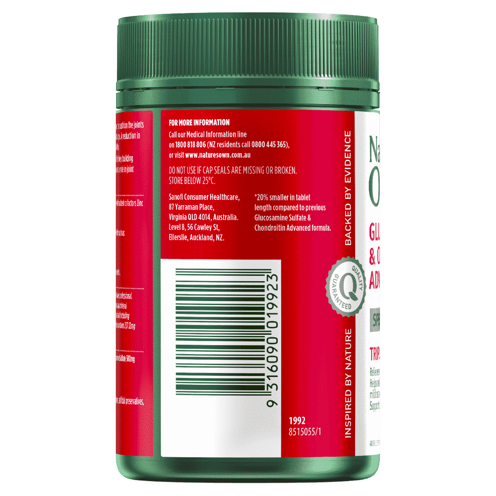 Nature's Own Glucosamine Sulfate & Chondroitin Advanced 180 Tablets - Cutprice Online
