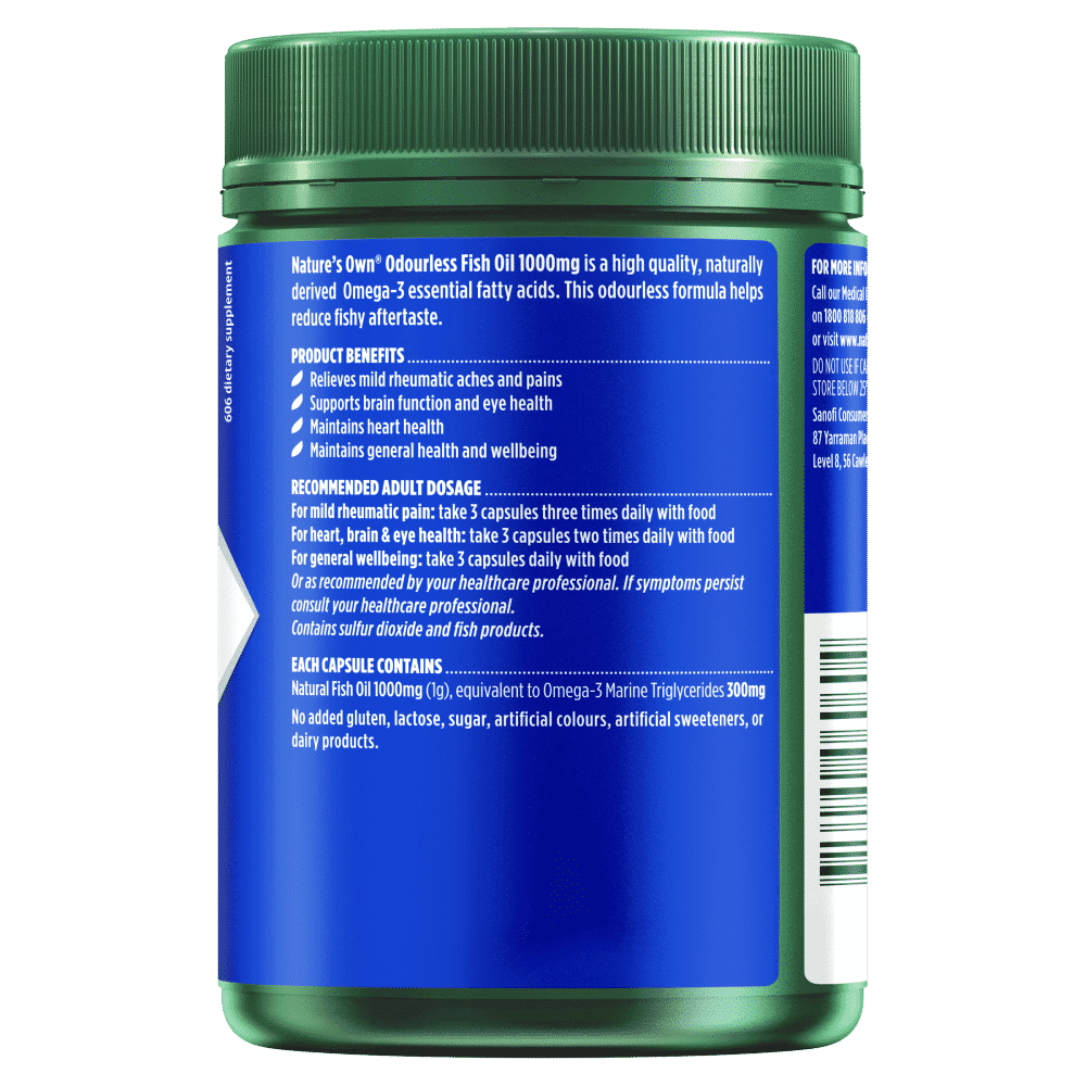 Nature’s Own Odourless Fish Oil 1000mg 200 Capsules - Cutprice Online