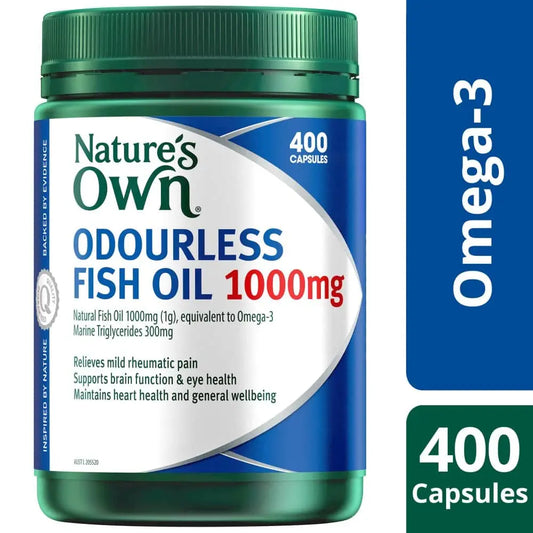 Nature's Own Odourless Fish Oil 1000mg 400 Capsules - Cutprice Online