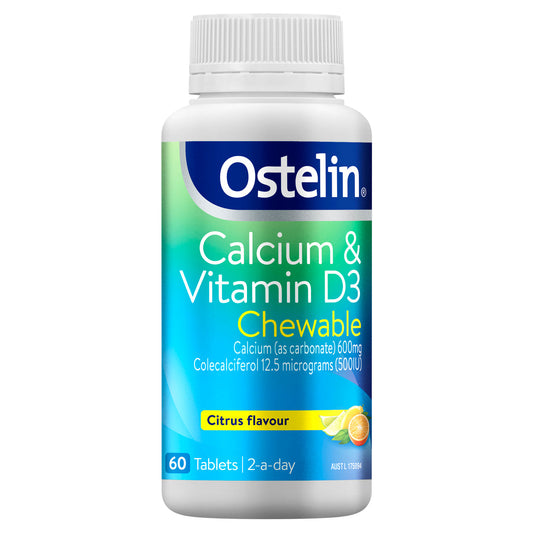 Ostelin Vitamin D & Calcium Chewable 60 Tablets - Cutprice Online