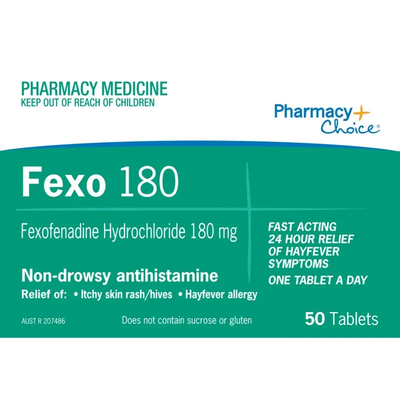 Pharmacy Choice Fexofenadine 180mg 50 Tablets (Same as Telfast)