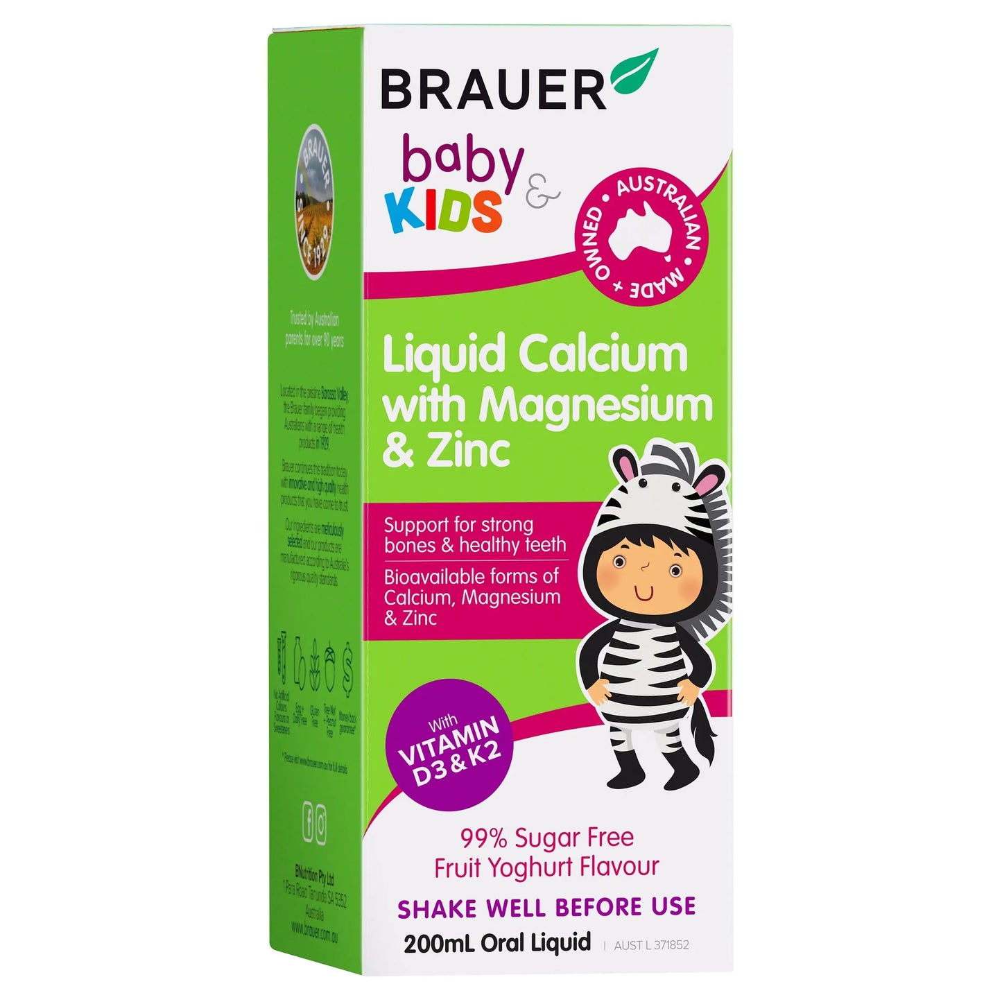Brauer Baby & Kids Liquid Calcium With Magnesium & Zinc 200ml BRAUER