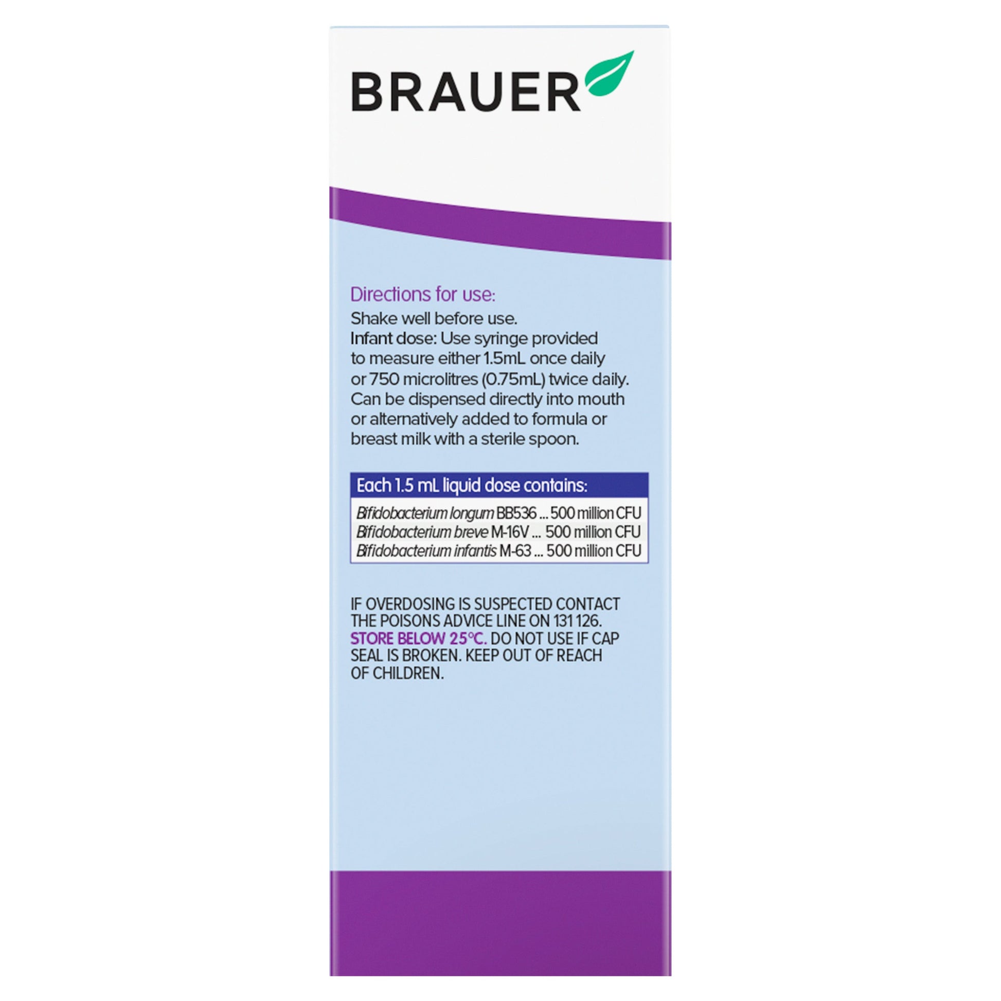 Brauer Immune Defence Probiotic Liquid for Infants 45ml BRAUER