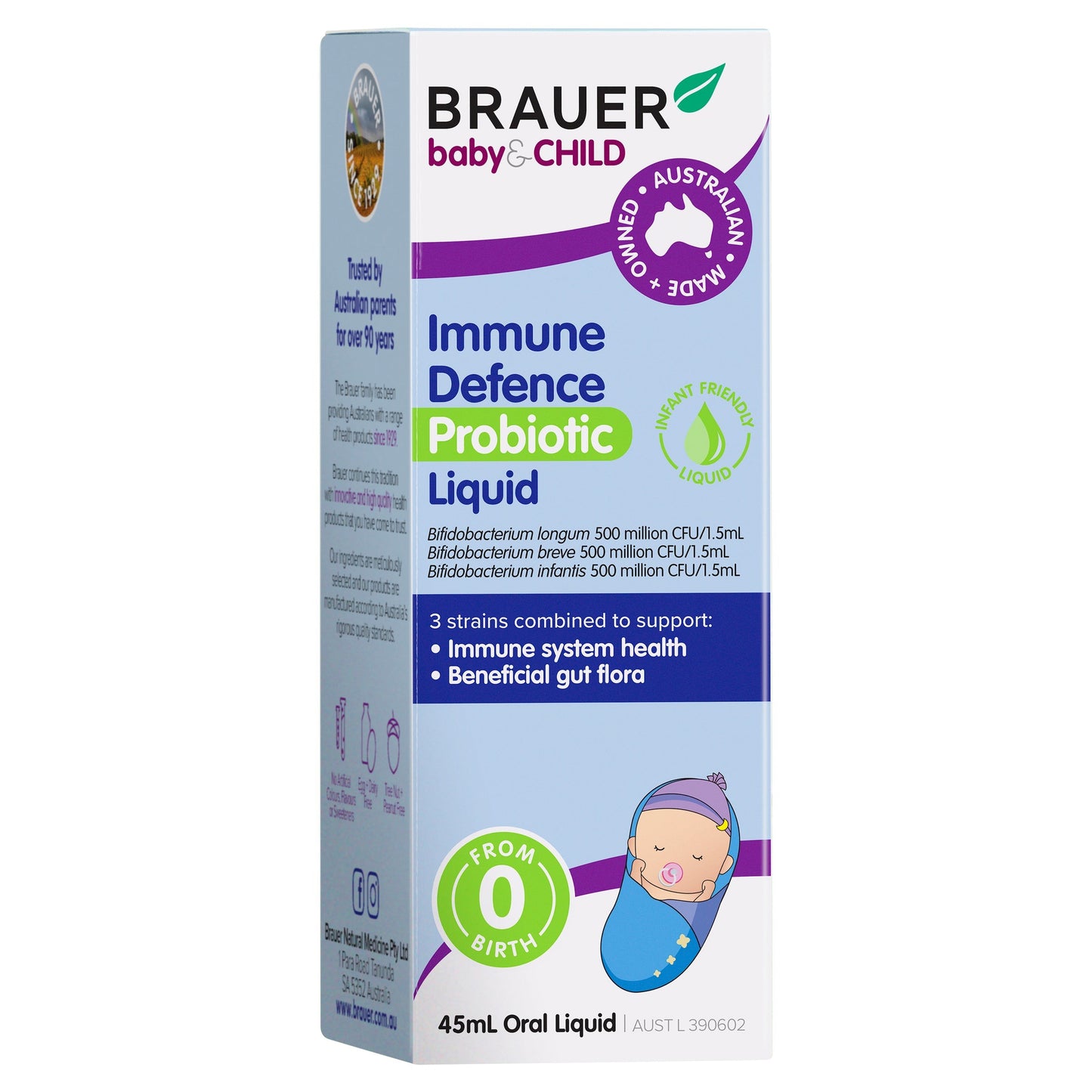 Brauer Immune Defence Probiotic Liquid for Infants 45ml BRAUER