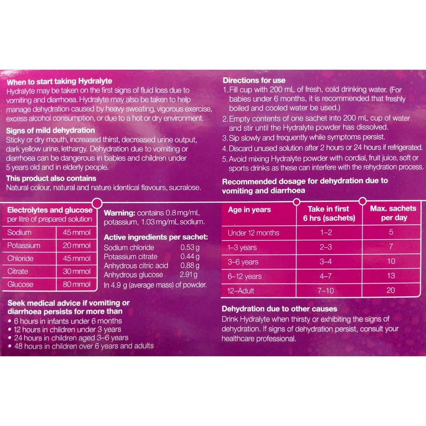 Hydralyte Apple Blackcurrant Sachets 4.9g x 24 - Cutprice Online