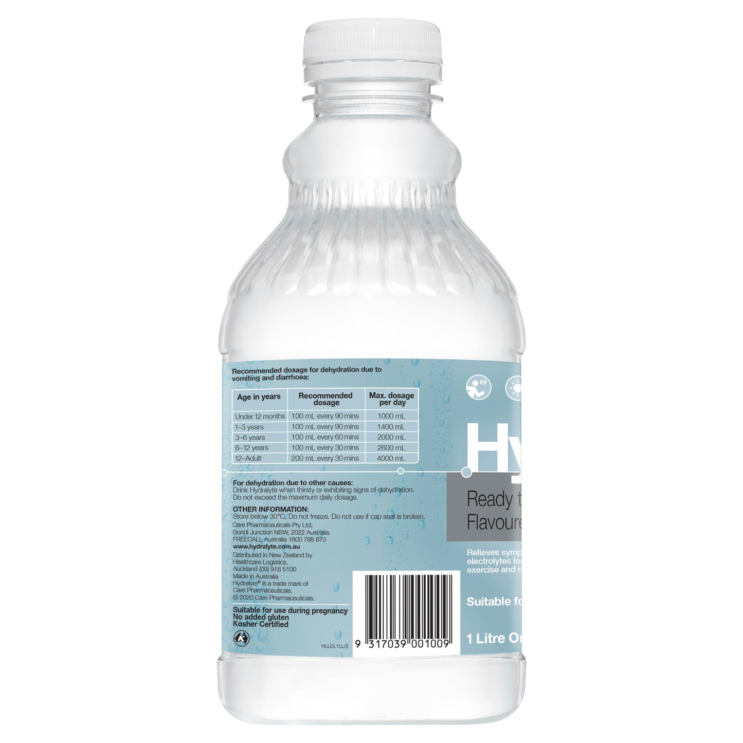 Hydralyte Liquid Colour Free Lemonade Flavoured 1 Litre - Cutprice Online