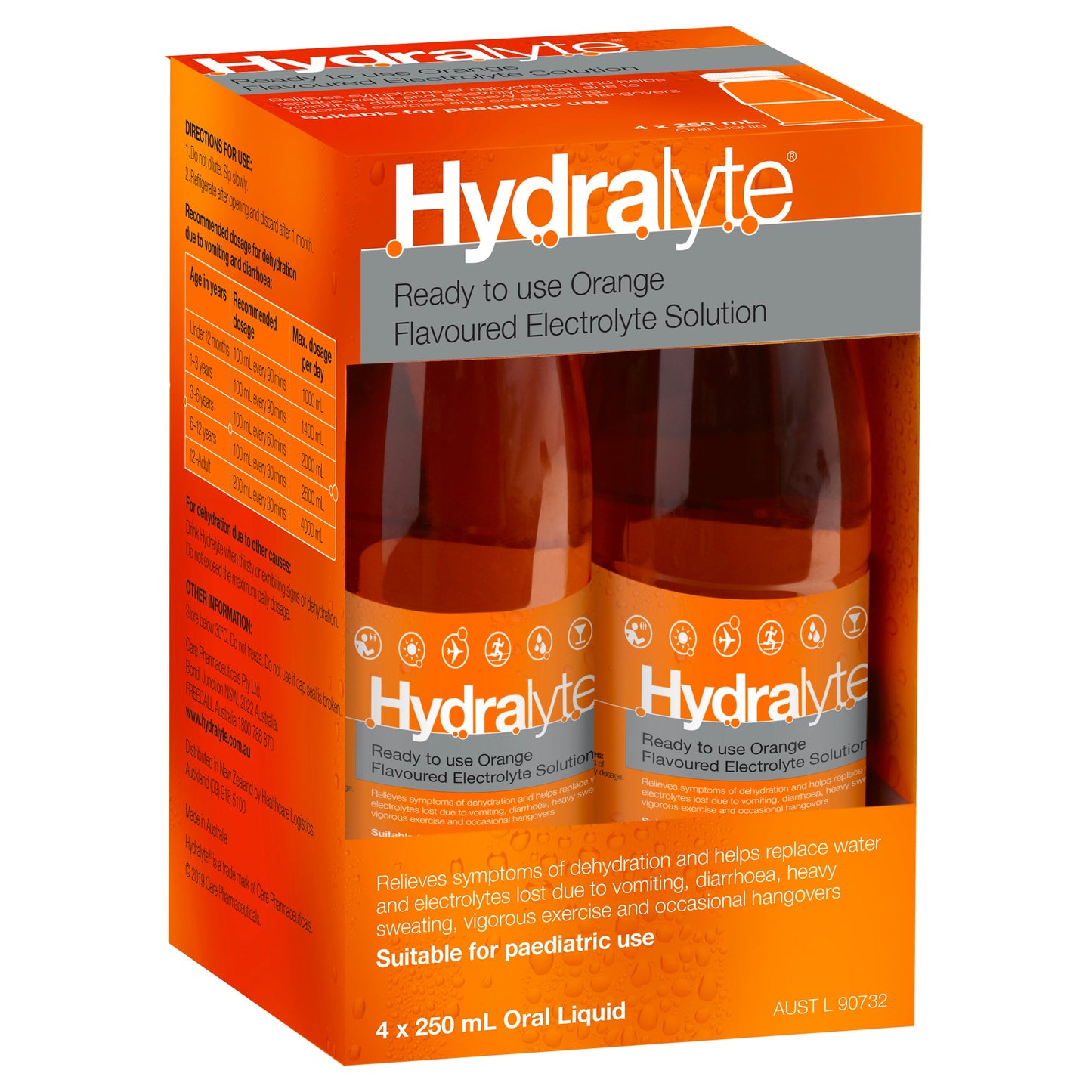 Hydralyte Ready To Drink Orange 250ml X4PACK - Cutprice Online