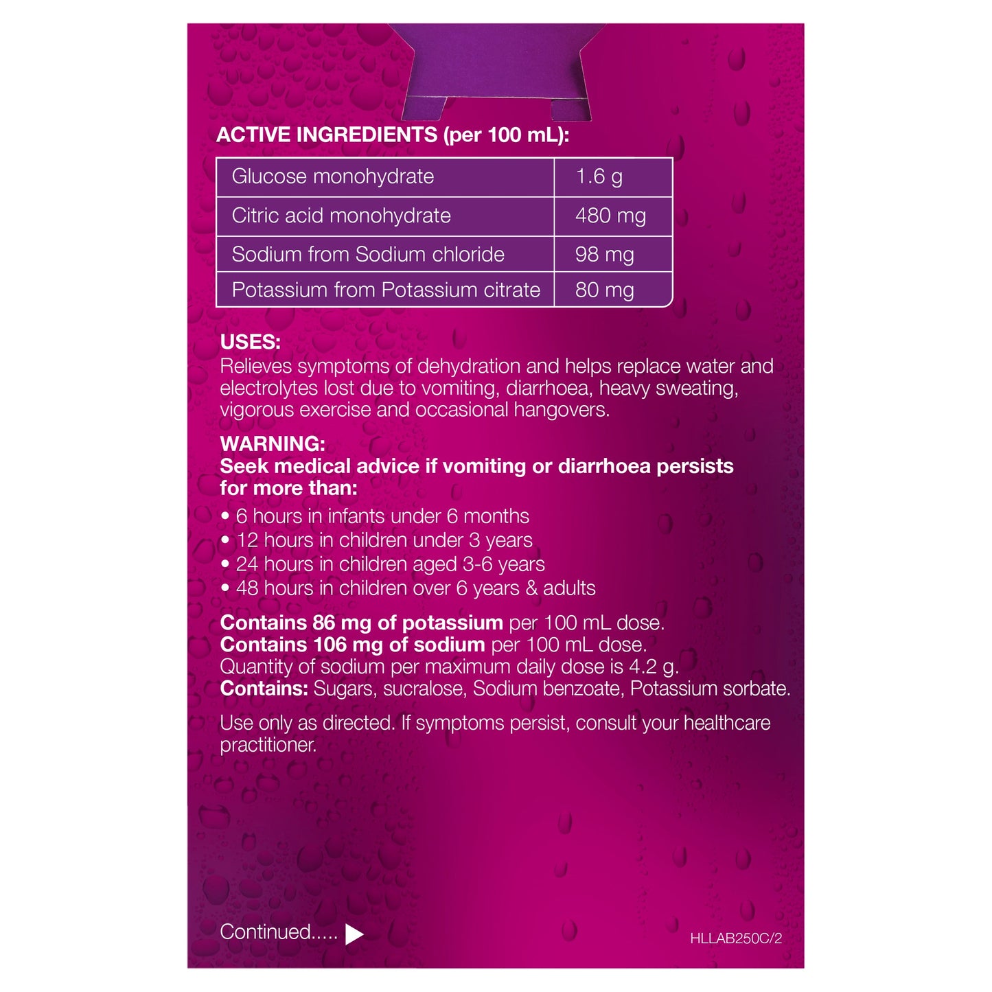 Hydralyte Electrolyte Apple Blackcurrant 4 Pack (4x250ml) Solution - Cutprice Online