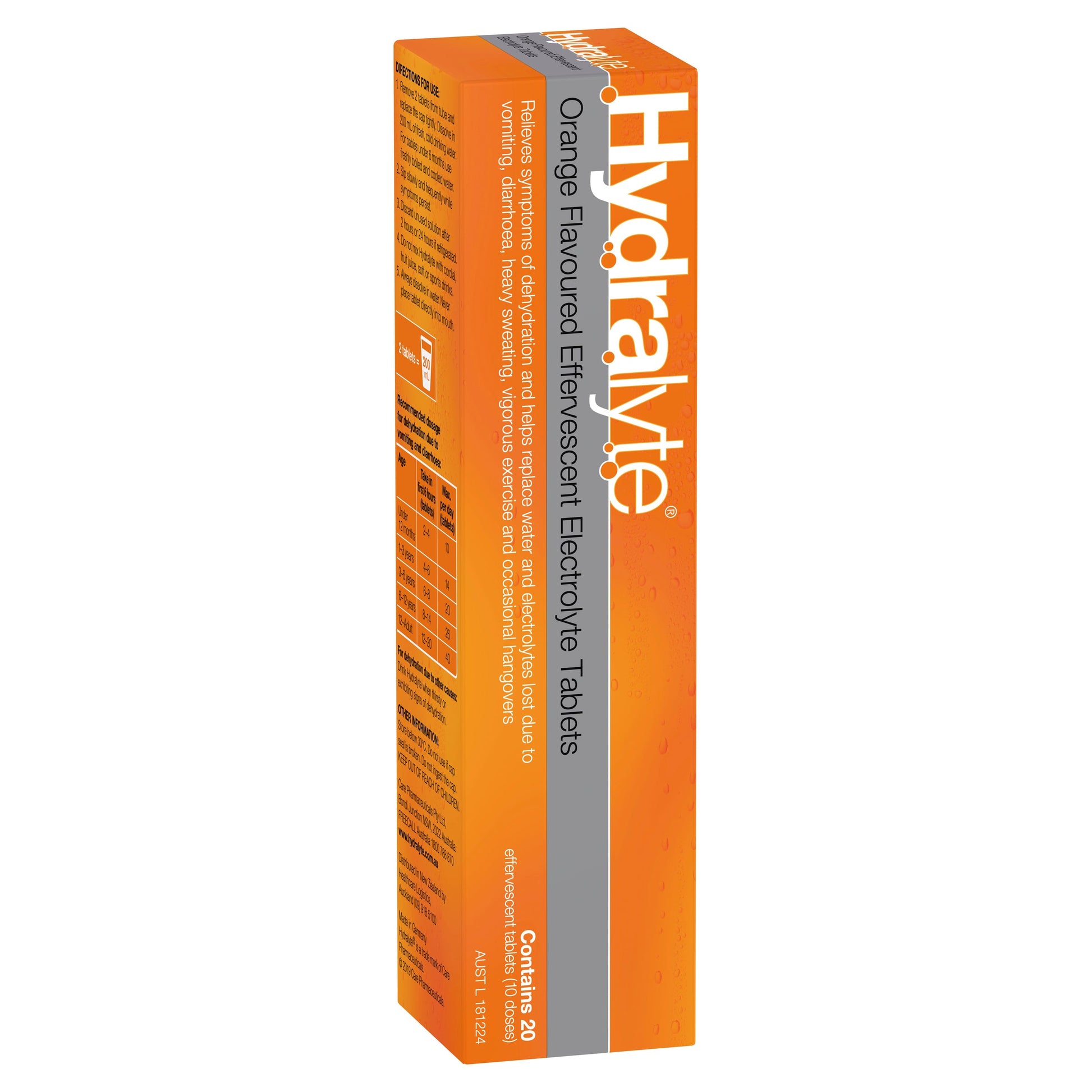Hydralyte Electrolyte Effervescent Orange 20 Tablets - Cutprice Online