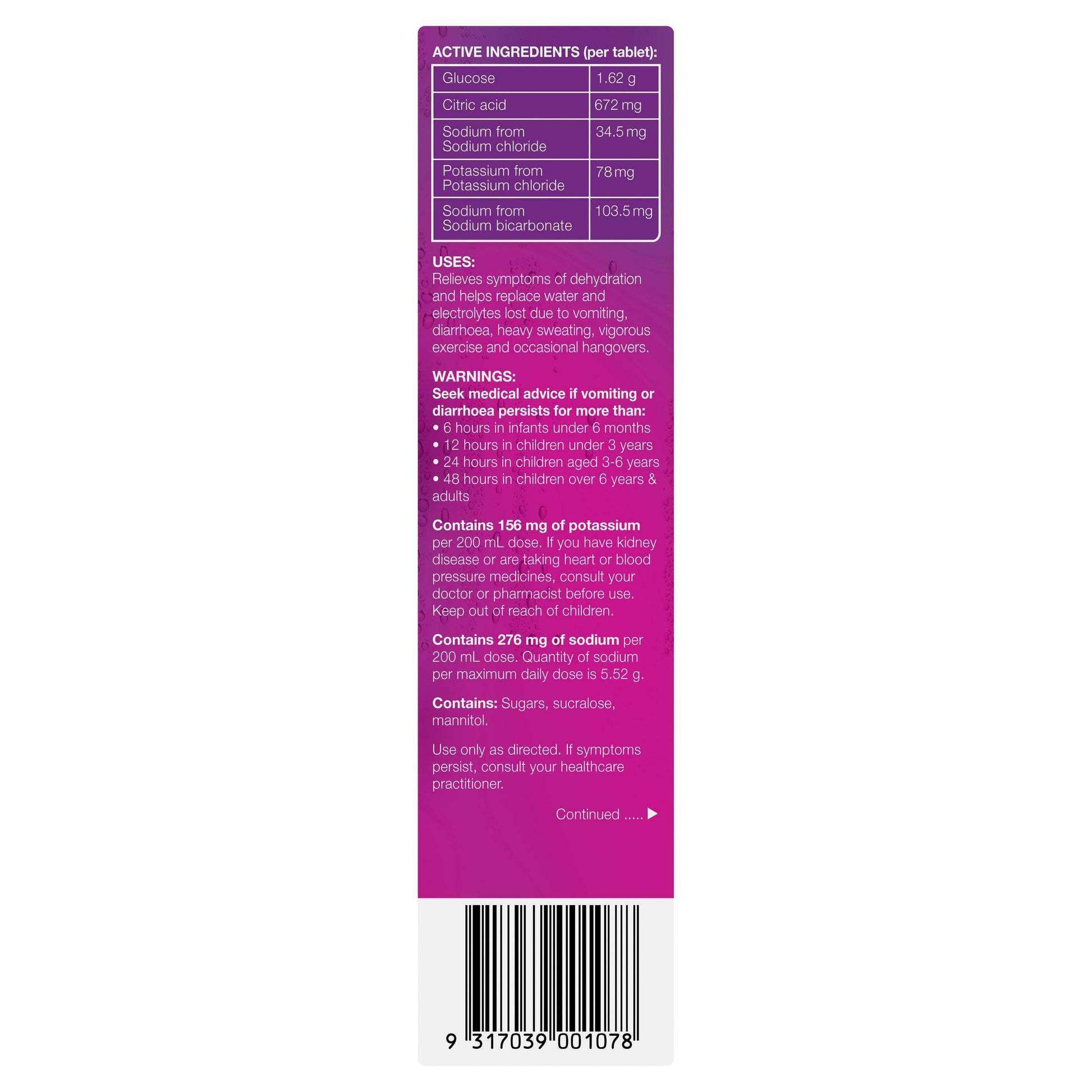Hydralyte Electrolyte Effervescent Apple Blackcurrant 20 Tablets - Cutprice Online