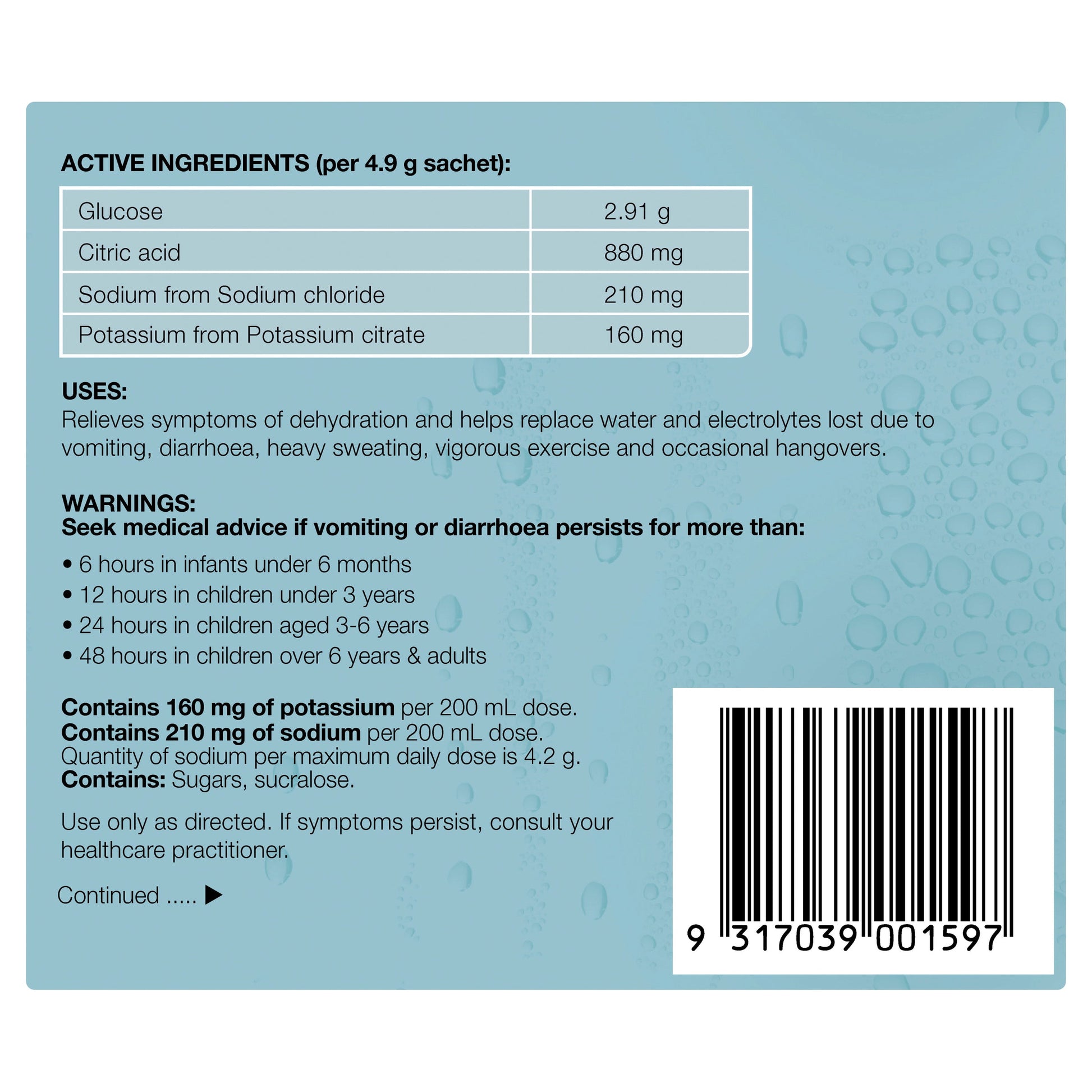 Hydralyte Electrolyte Powder Colour Free Lemonade 10 Sachets - Cutprice Online