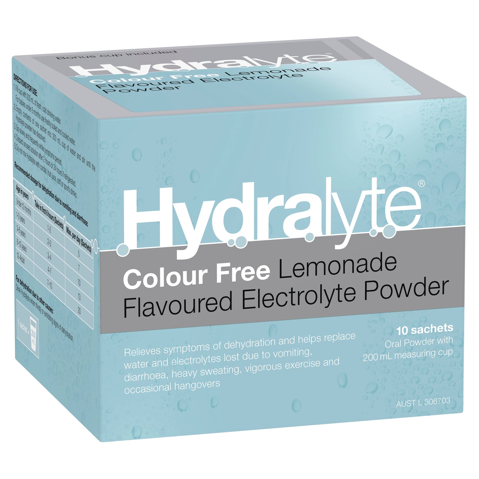 Hydralyte Electrolyte Powder Colour Free Lemonade 10 Sachets - Cutprice Online
