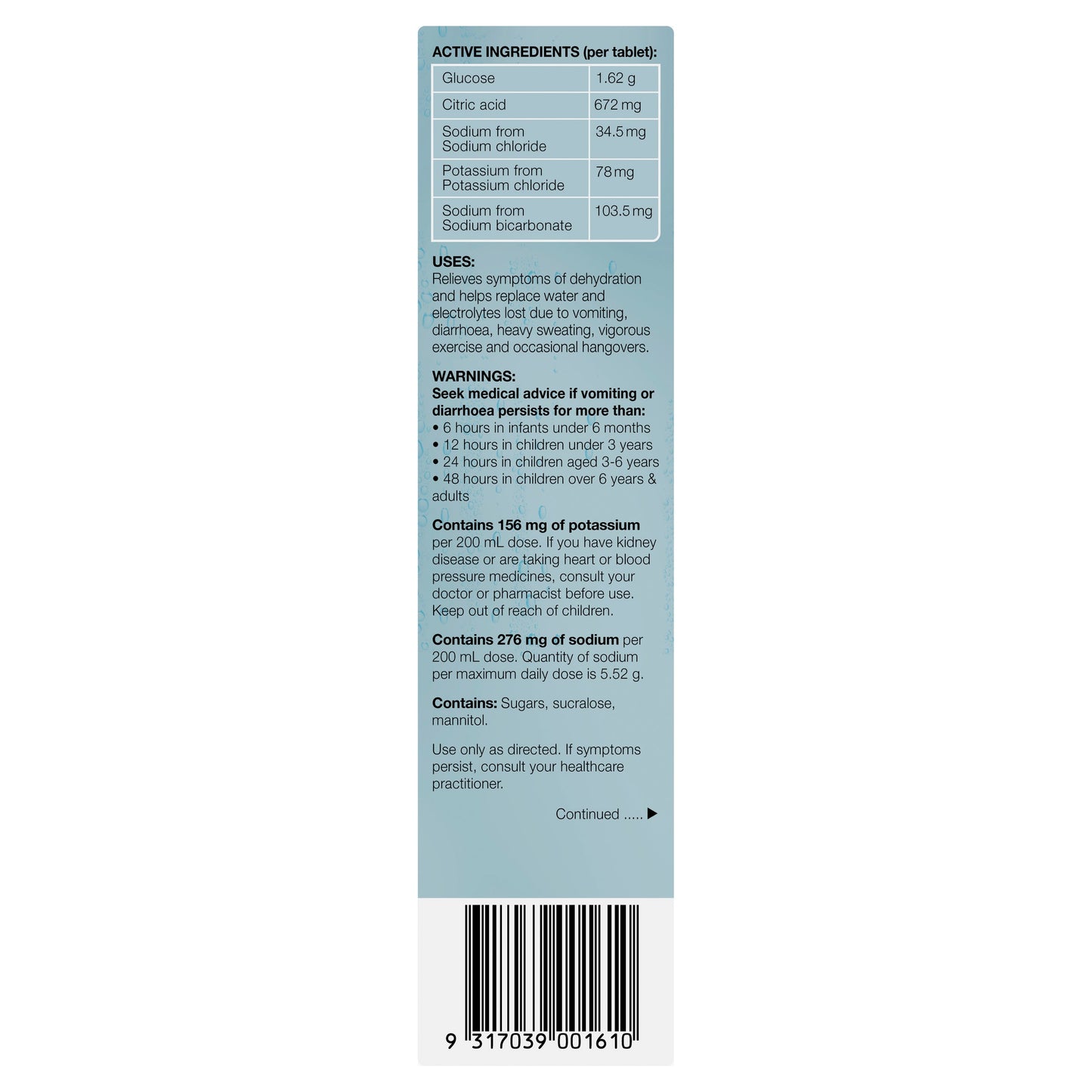 Hydralyte Electrolyte Effervescent Colour Free Lemonade 20 Tablets - Cutprice Online