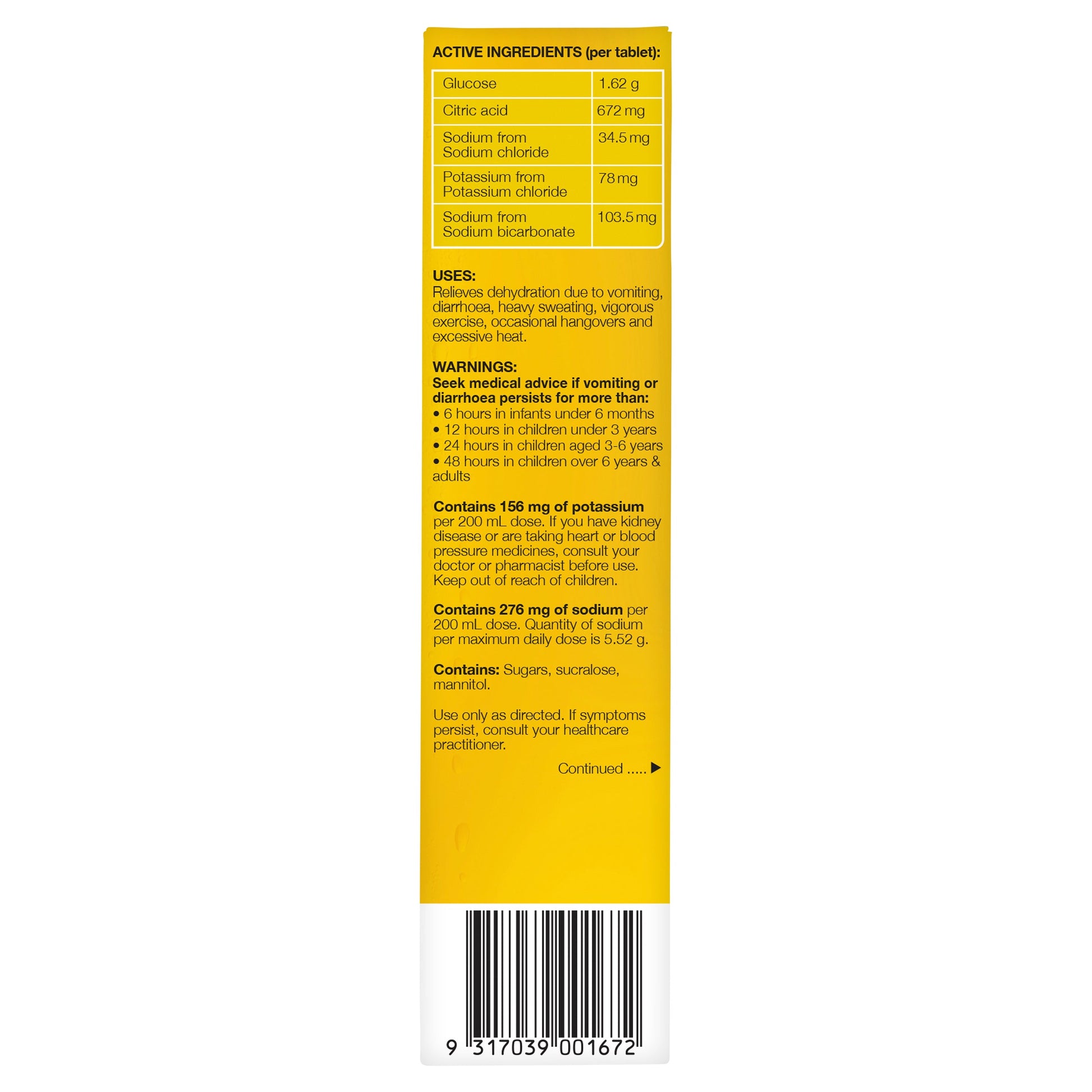 Hydralyte Electrolyte Effervescent Tropical 20 Tablets - Cutprice Online