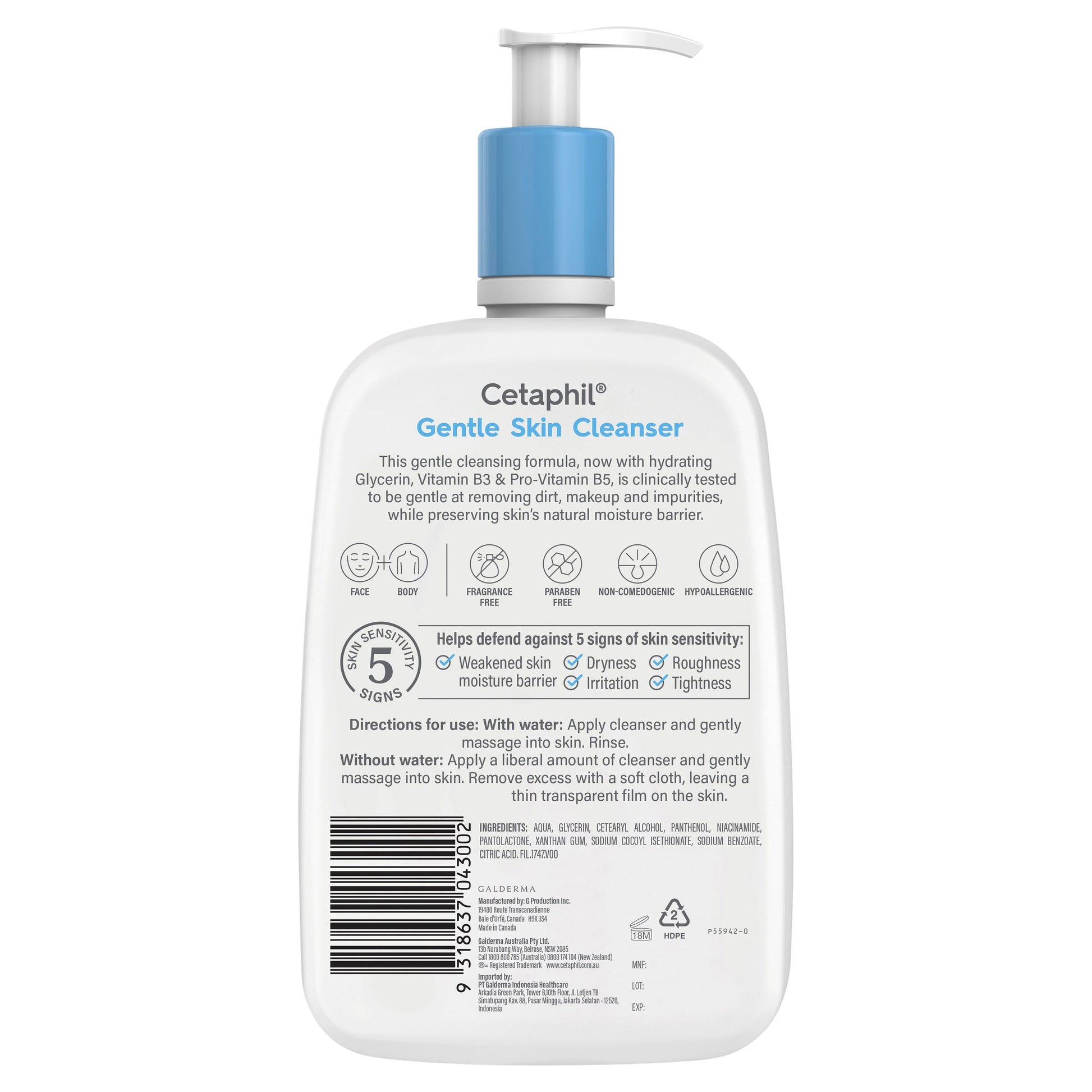Cetaphil Gentle Skin Cleanser for Face & Body Care 1 Litre - Cutprice Online